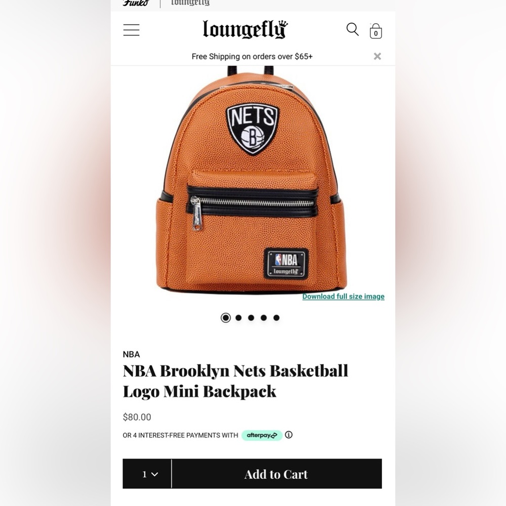 NWOT  LoungeFly NBA Brooklyn Nets Basketball Logo Mini Backpack
